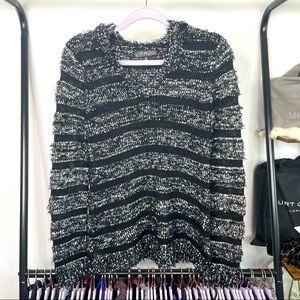 ALMOST Famous Black & White Striped Eyelash Hoodie